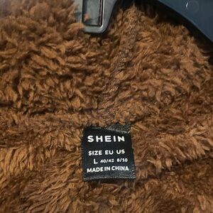 SHEIN Chocolate Fuzzy Jacket